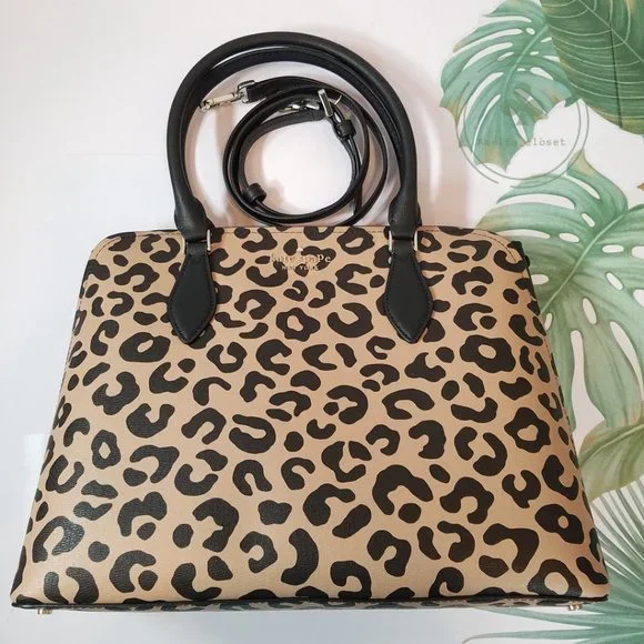 Kate Spade Darcy Leopard Cheetah Large Satchel NWT Gift Holiday Valentine Day - Picture 9 of 10